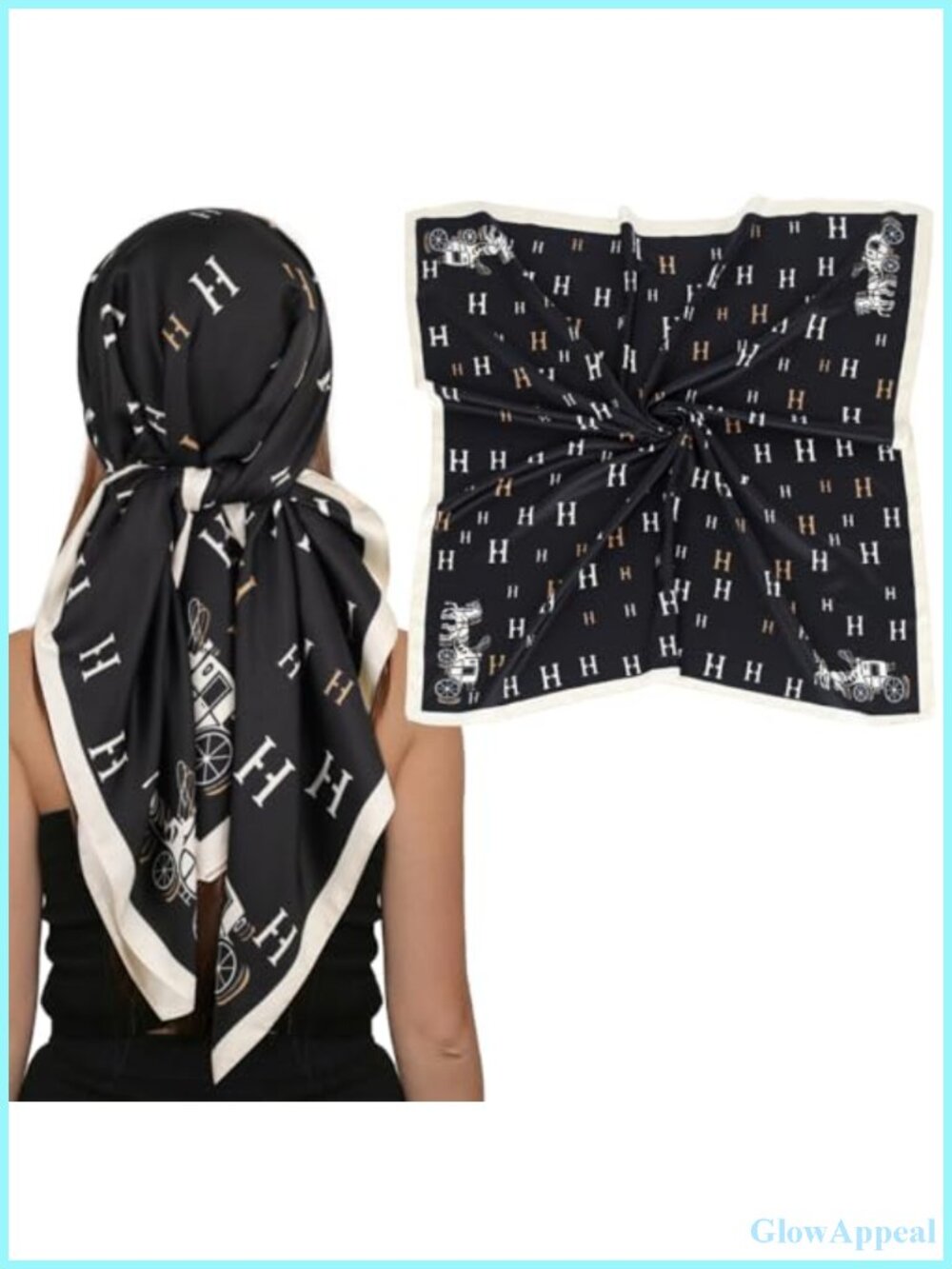 Silk-like Satin Square Scarf for Women, Versatile Head Wrap Shrug Sun Cover